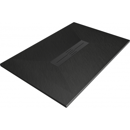 Mexen Toro brodzik prostokątny SMC 140 x 70 cm, czarny, maskownica czarna - 43707014-B