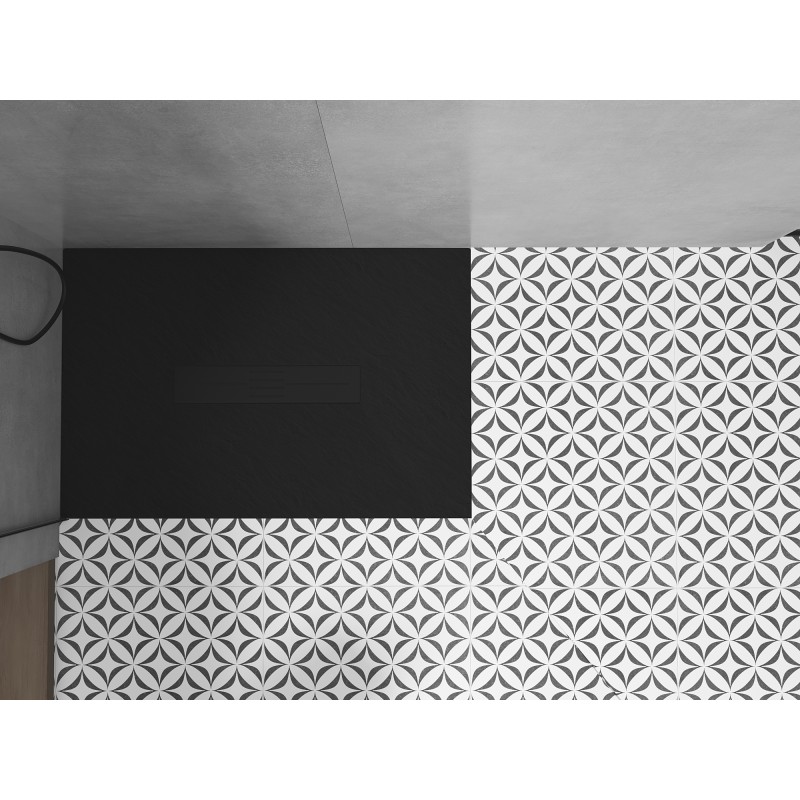 Mexen Toro brodzik prostokątny SMC 120 x 70 cm, czarny, maskownica czarna - 43707012-B