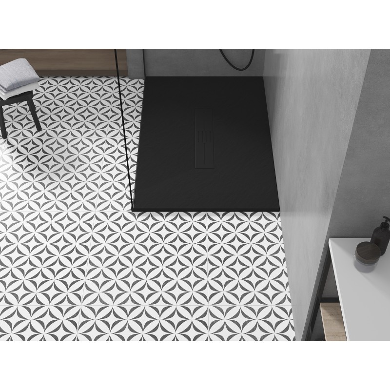Mexen Toro brodzik prostokątny SMC 120 x 70 cm, czarny, maskownica czarna - 43707012-B