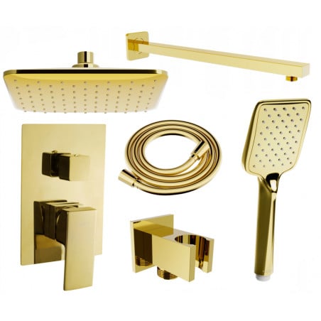 Mexen Uno DR62 zestaw prysznicowy podtynkowy, złoty - 71435DR62-50