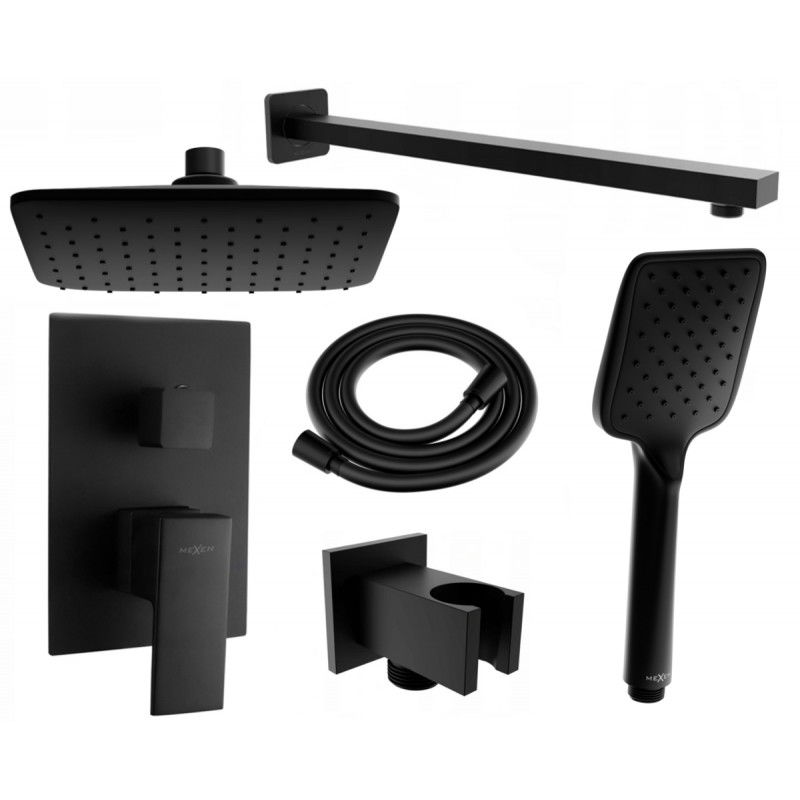 Mexen Uno DR62 zestaw prysznicowy podtynkowy, czarny - 71435DR62-70