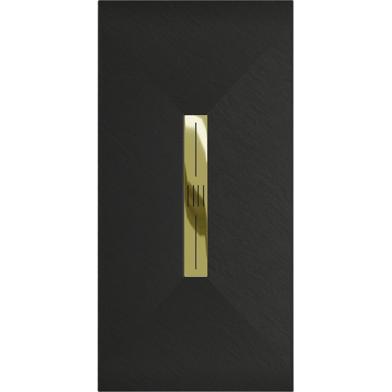 Mexen Toro brodzik prostokątny SMC 170 x 80 cm, czarny, maskownica złota - 43708017-G