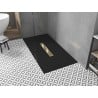 Mexen Toro brodzik prostokątny SMC 180 x 90 cm, czarny, maskownica złota - 43709018-G