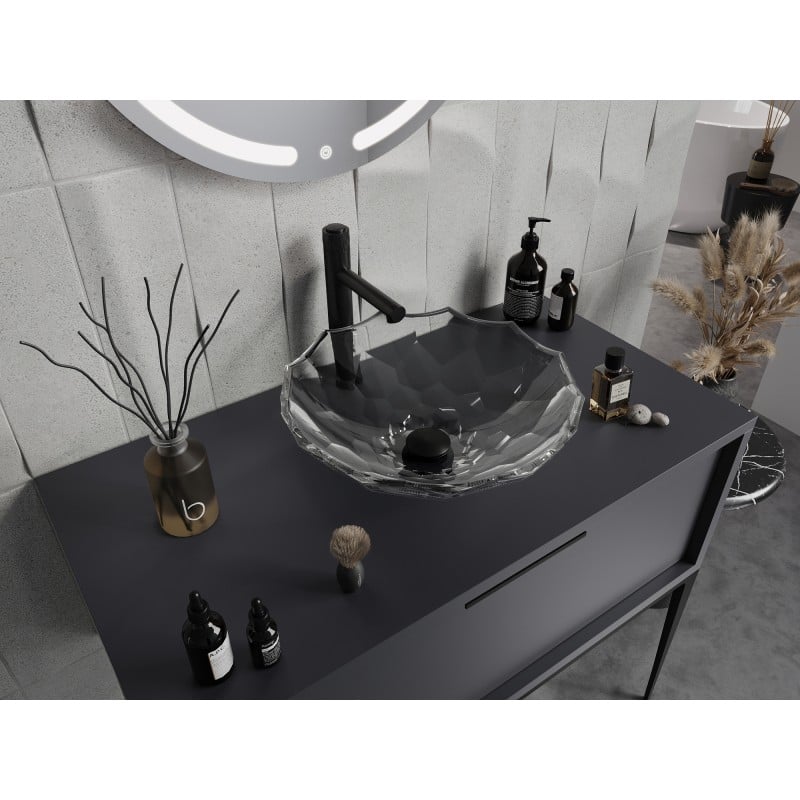 Mexen Inga szklana umywalka nablatowa 44 x 44 cm, transparent - 24074400