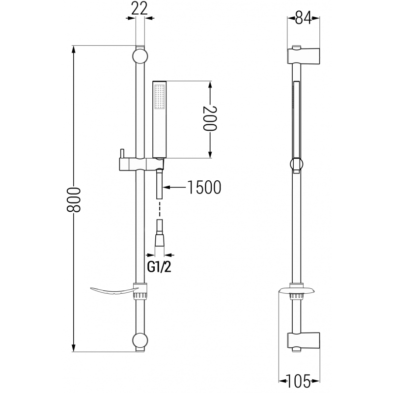 Mexen Alfa DF02 zestaw wannowy, złoty - 745703DF02-50