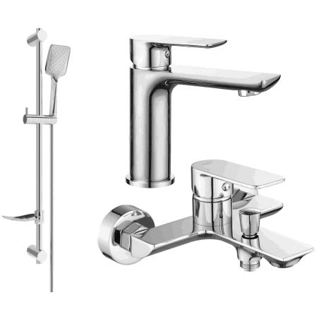 Mexen Alfa DF62 zestaw wannowy, chrom - 745703DF62-00