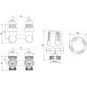 Mexen G01 zestaw termostatyczny dwururowy DN50, kątowy 1/2"x3/4", nikiel - W911-012-918-01