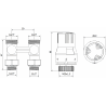 Mexen G02 zestaw termostatyczny dwururowy DN50, prosty 1/2"x3/4", nikiel - W912-012-928-01