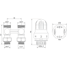 Mexen G04 zestaw termostatyczny dwururowy DN50, prosty 1/2"x3/4", nikiel - W912-012-948-01
