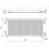 Mexen CVH10 Hygiene grzejnik płytowy 600 x 2200 mm, podłączenie dolne, 1374 W, biały - W610H-060-220-00