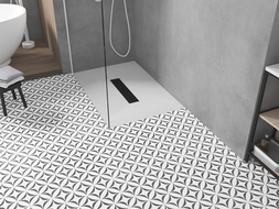 Mexen Toro brodzik prostokątny SMC 100 x 70 cm, biały, maskownica czarna - 43107010-B