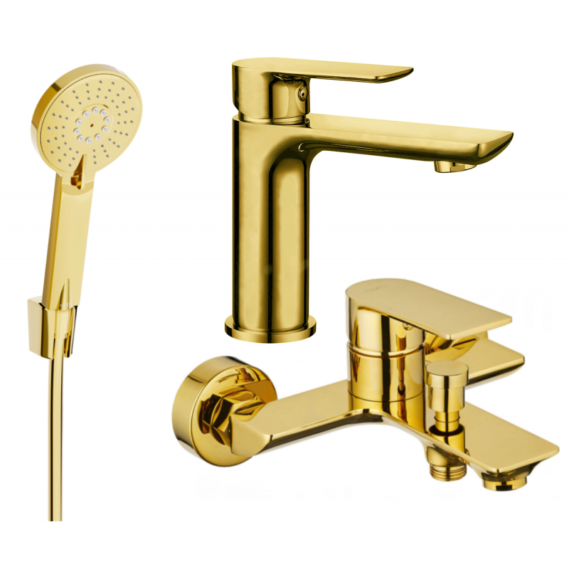 Mexen Alfa R40 zestaw wannowy, złoty - 745703R40-50