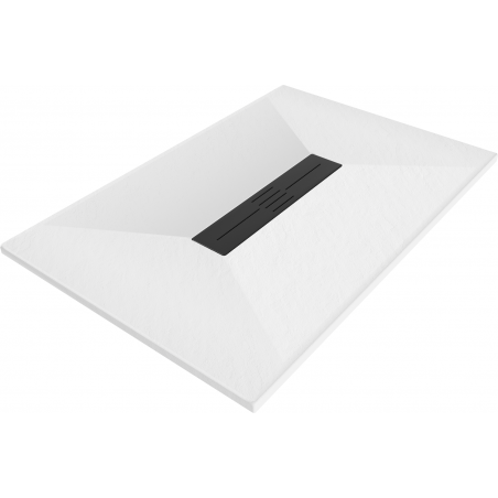 Mexen Toro brodzik prostokątny SMC 100 x 80 cm, biały, maskownica czarna - 43108010-B