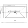 Mexen Toro brodzik prostokątny SMC 200 x 70 cm, biały, maskownica czarna - 43107020-B
