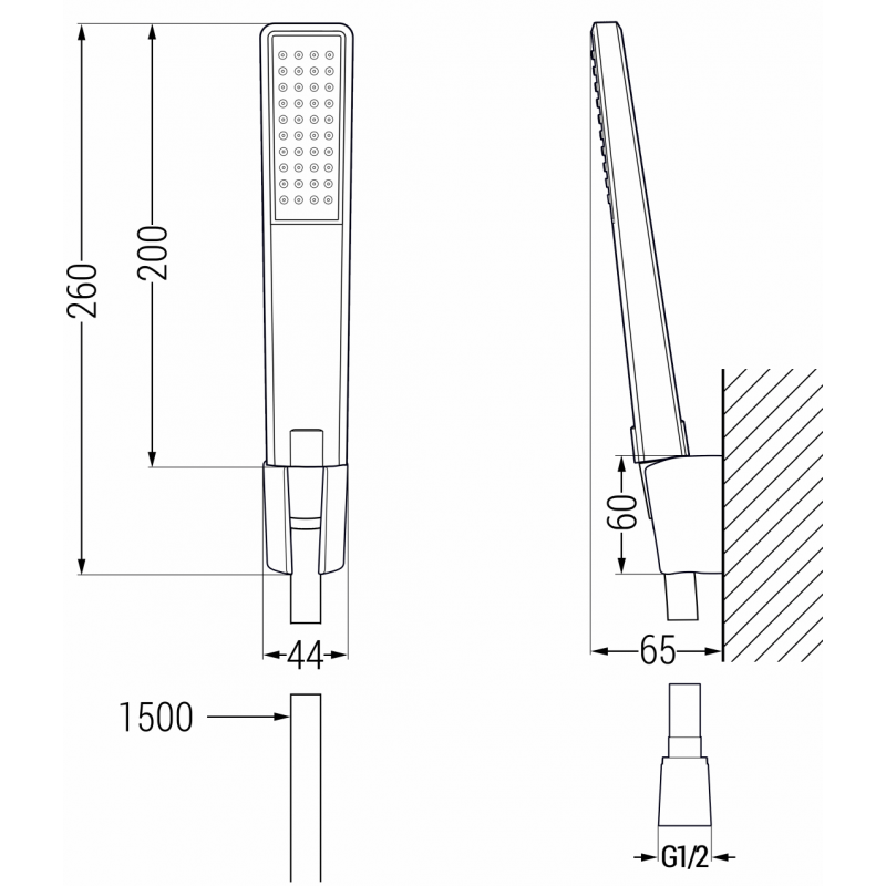 Mexen Alfa R72 zestaw wannowy, czarny - 745703R72-70