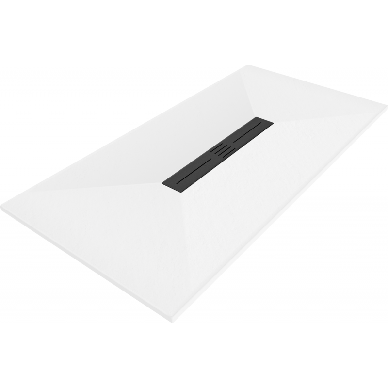 Mexen Toro brodzik prostokątny SMC 170 x 90 cm, biały, maskownica czarna - 43109017-B