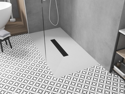 Mexen Toro brodzik prostokątny SMC 180 x 90 cm, biały, maskownica czarna - 43109018-B