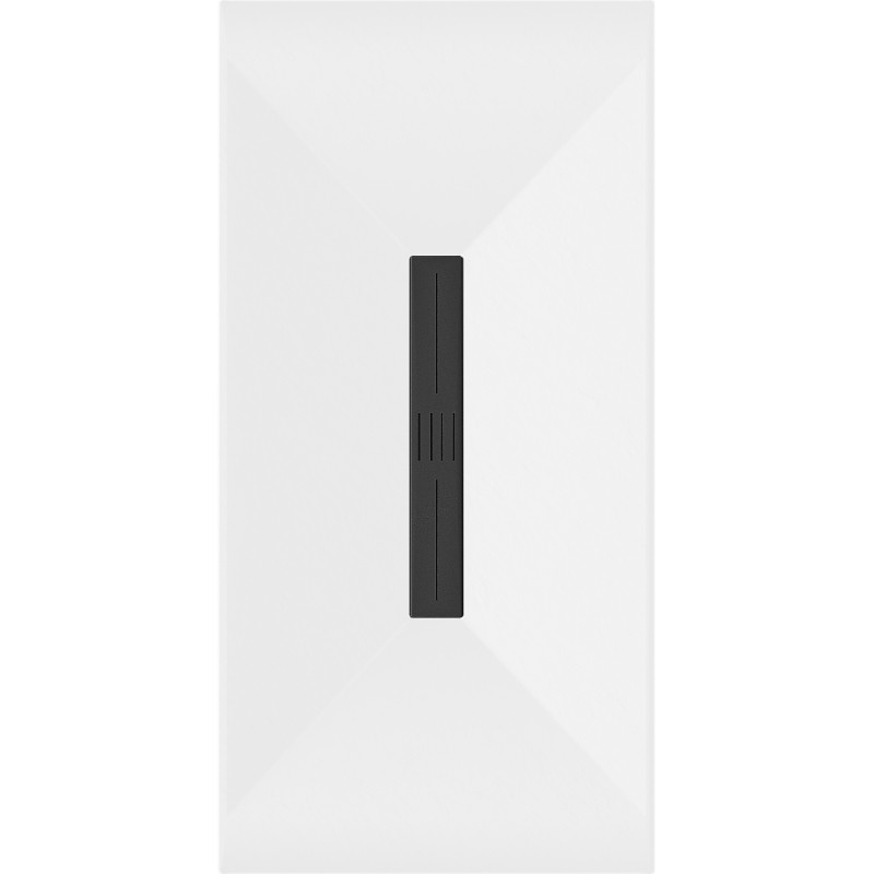 Mexen Toro brodzik prostokątny SMC 200 x 90 cm, biały, maskownica czarna - 43109020-B