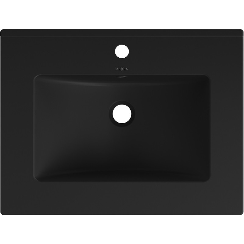 Mexen Atena umywalka wpuszczana w blat 61 x 46 cm, czarna mat - 25016070