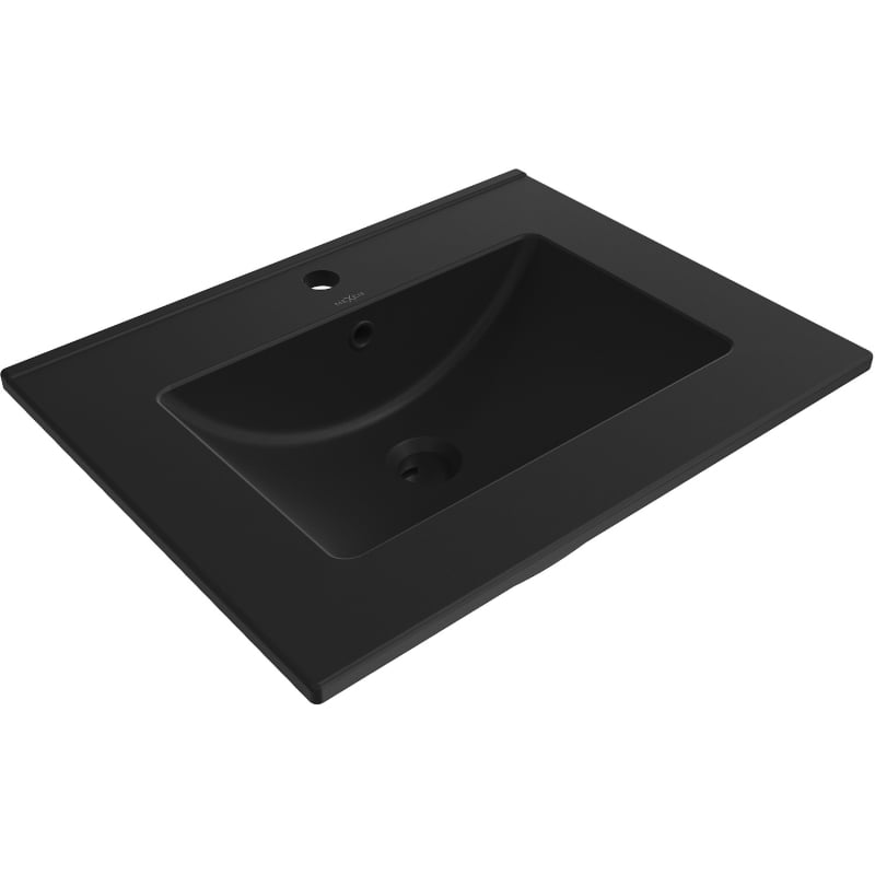 Mexen Atena umywalka wpuszczana w blat 61 x 46 cm, czarna mat - 25016070