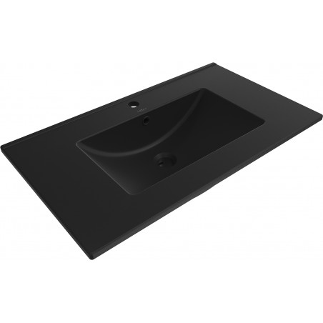 Mexen Atena umywalka wpuszczana w blat 81 x 46 cm, czarna mat - 25018070