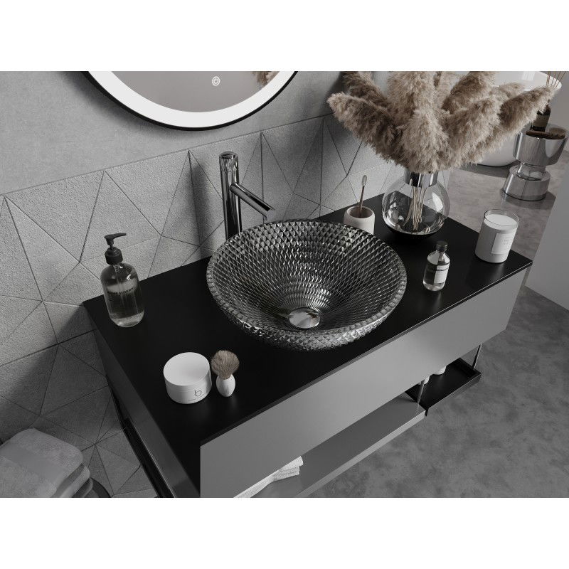 Mexen Olza szklana umywalka nablatowa 42 x 42 cm, transparent - 24094200