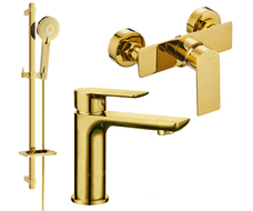 Mexen Alfa DQ40 zestaw prysznicowy, złoty - 745704DQ40-50