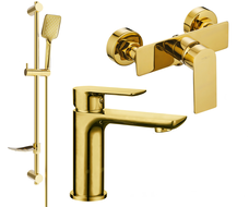 Mexen Alfa DF62 zestaw prysznicowy, złoty - 745704DF62-50