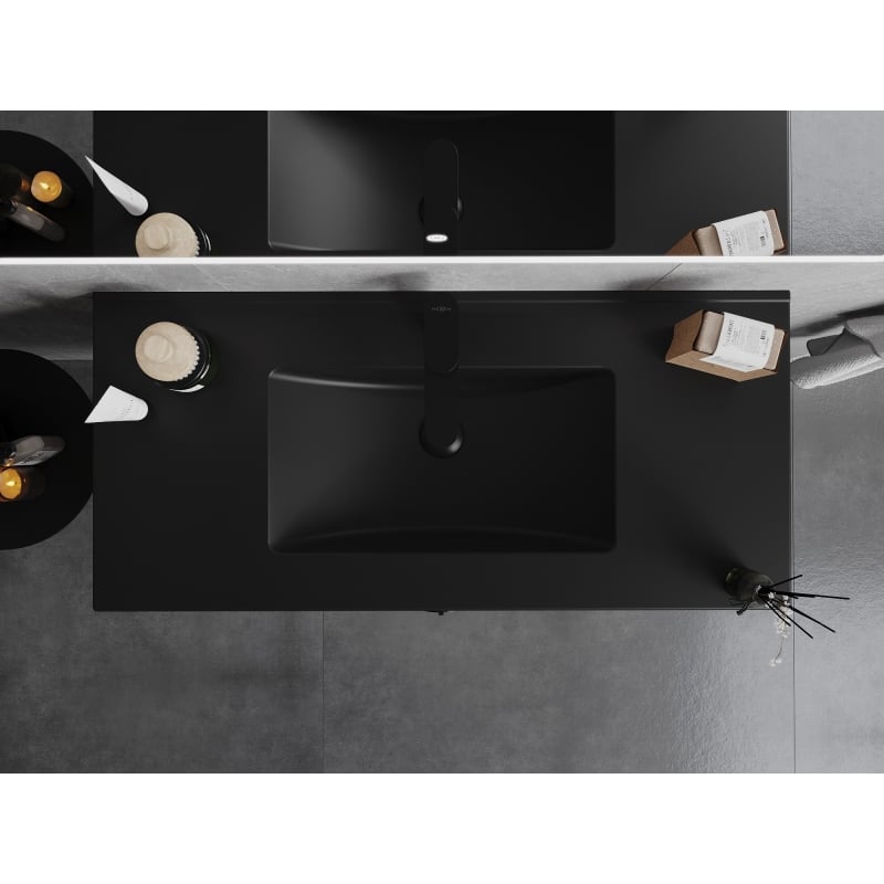 Mexen Atena umywalka wpuszczana w blat 101 x 46 cm, czarna mat - 25011070