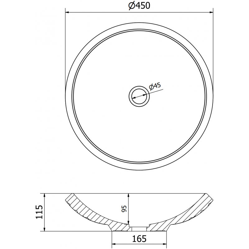 Mexen Heba szklana umywalka nablatowa 45 x 45 cm, transparent - 24064500