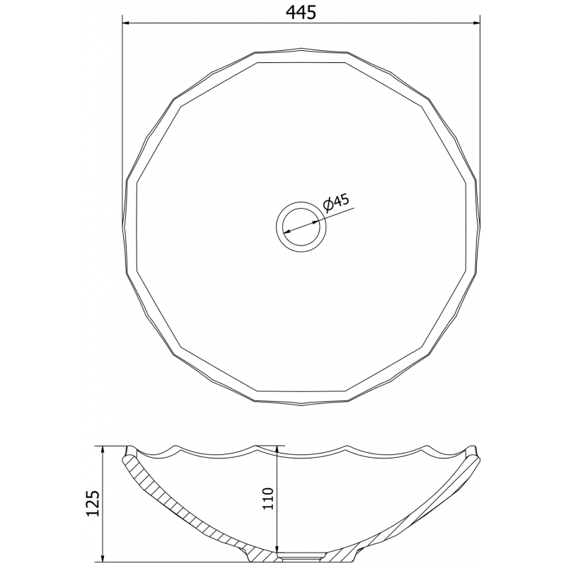 Mexen Inga szklana umywalka nablatowa 44 x 44 cm, transparent - 24074400