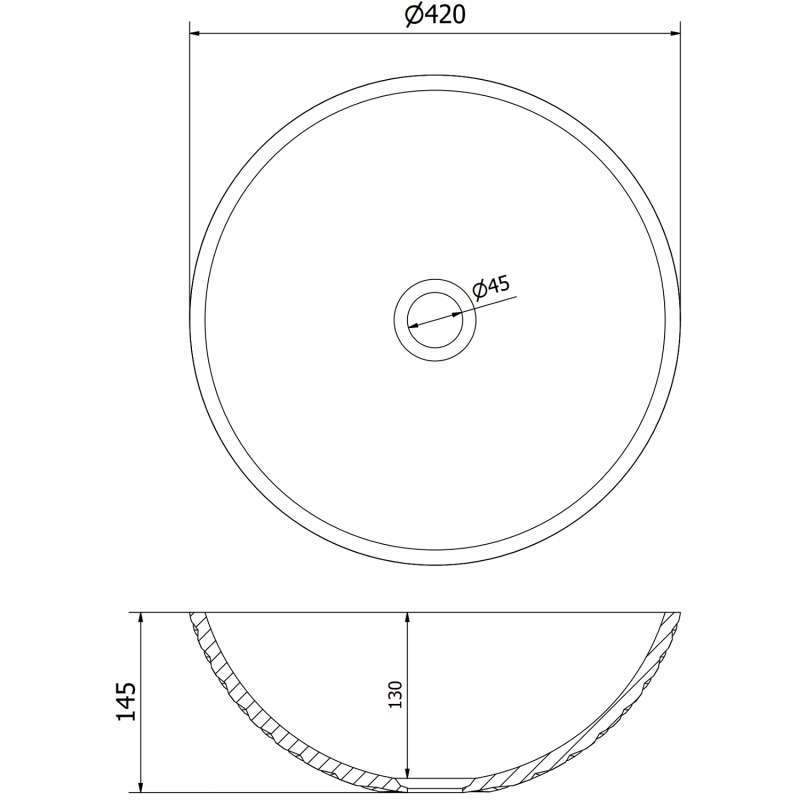 Mexen Olza szklana umywalka nablatowa 42 x 42 cm, transparent - 24094200