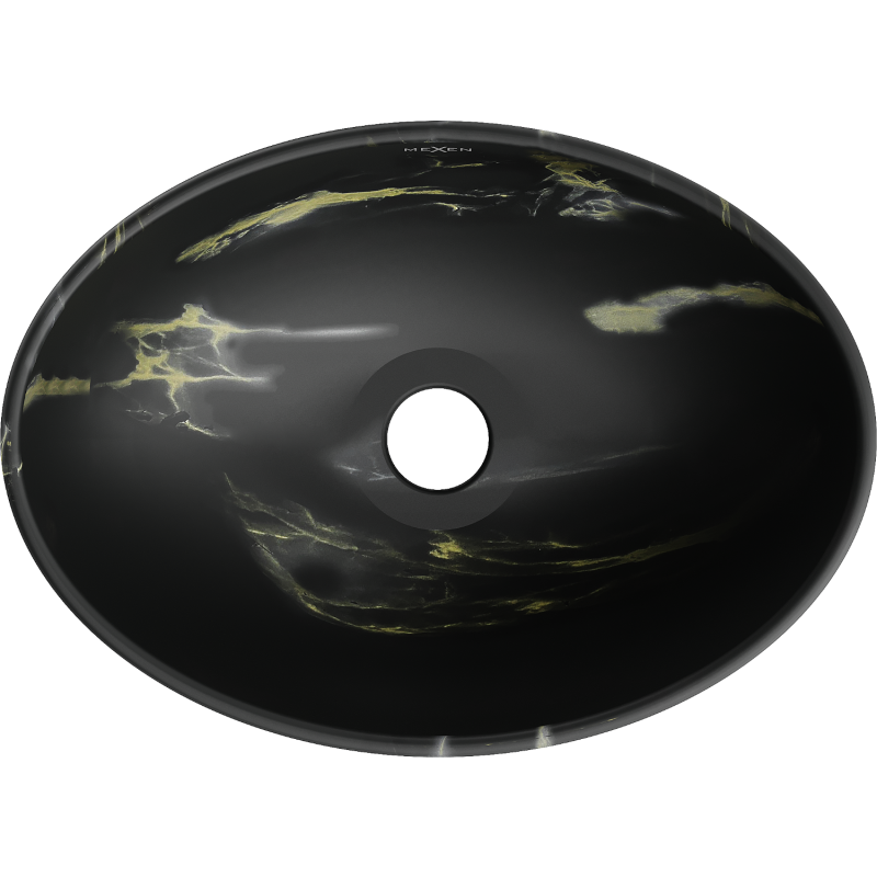 Mexen Elza umywalka nablatowa 40 x 33 cm, czarna kamień - 21014084