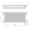 Mexen CVH30 Hygiene grzejnik płytowy 300 x 3000 mm, podłączenie dolne, 2617 W, biały - W630H-030-300-00