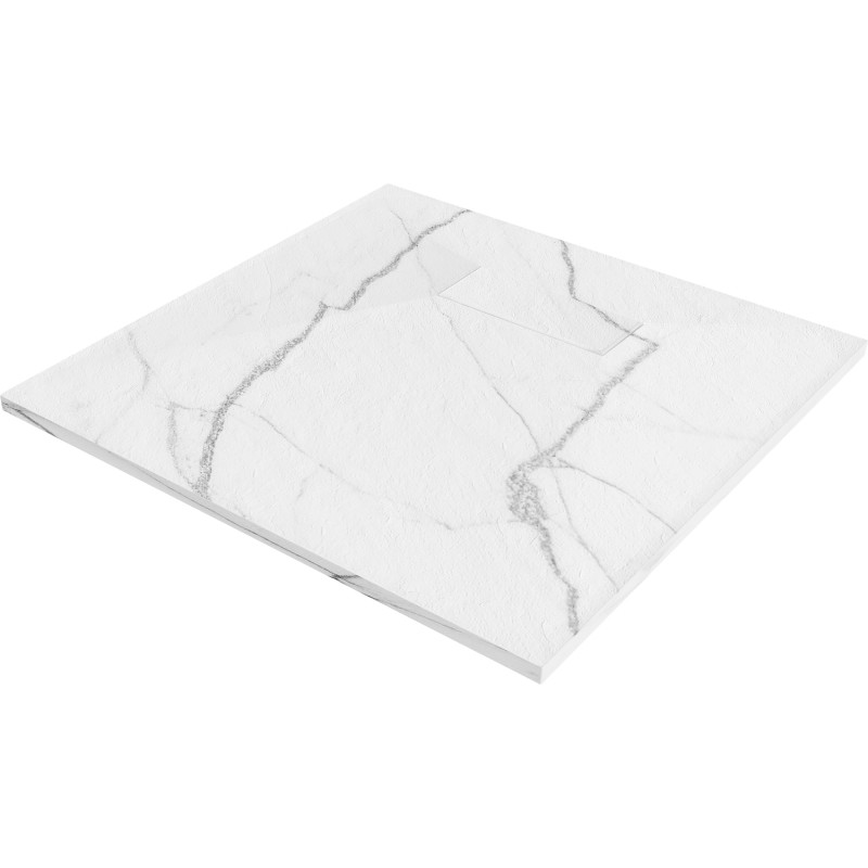 Mexen Hugo brodzik kwadratowy SMC 80 x 80 cm, biały kamień - 42158080