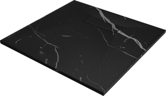 Mexen Hugo brodzik kwadratowy SMC 80 x 80 cm, czarny kamień - 42758080