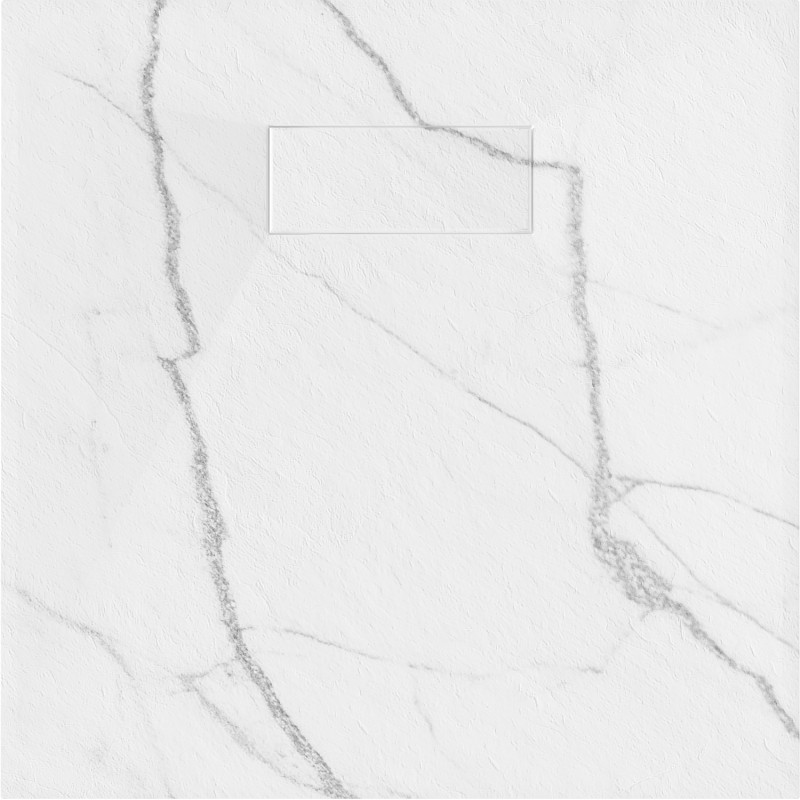 Mexen Hugo brodzik kwadratowy SMC 90 x 90 cm, biały kamień - 42159090