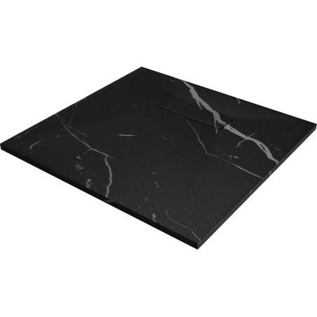 Mexen Hugo brodzik kwadratowy SMC 90 x 90 cm, czarny kamień - 42759090