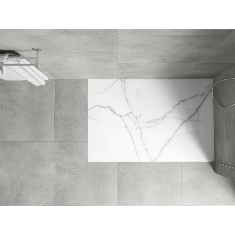 Mexen Hugo brodzik prostokątny SMC 120 x 80 cm, biały kamień - 42158012