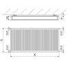 Mexen CH20 Hygiene grzejnik płytowy 400 x 1400 mm, podłączenie boczne, 1113 W, biały - W420H-040-140-00