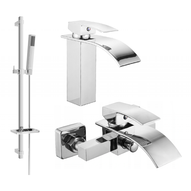 Mexen Aries DQ77 zestaw wannowy, chrom - 744803DQ77-00