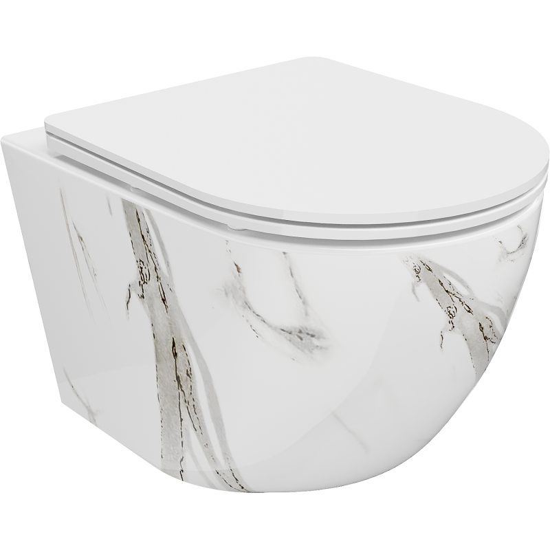 Mexen Lena miska wc Rimless z deską wolnoopadającą slim, duroplast, biała kamień - 30224094