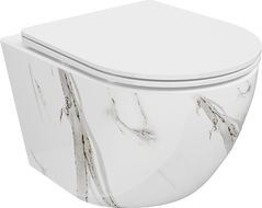 Mexen Lena miska wc Rimless z deską wolnoopadającą slim, duroplast, biała kamień - 30224094