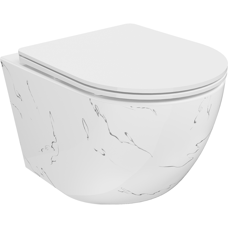 Mexen Lena miska wc Rimless z deską wolnoopadającą slim, duroplast, biała kamień - 30224093