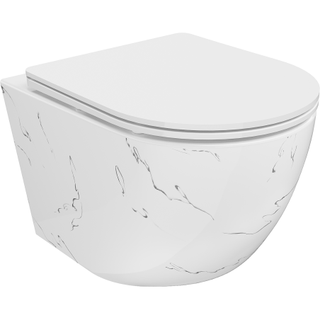 Mexen Lena miska wc Rimless z deską wolnoopadającą slim, duroplast, biała kamień - 30224093