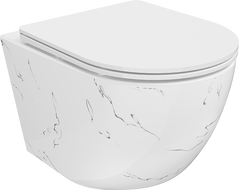 Mexen Lena miska wc Rimless z deską wolnoopadającą slim, duroplast, biała kamień - 30224093