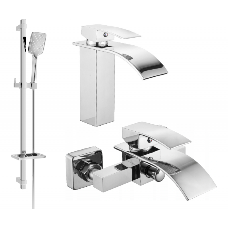 Mexen Aries DQ62 zestaw wannowy, chrom - 744803DQ62-00