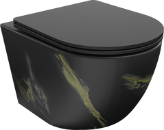 Mexen Lena miska wc Rimless z deską wolnoopadającą slim, duroplast, czarna kamień - 30224098