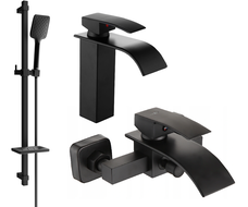 Mexen Aries DQ62 zestaw wannowy, czarny - 744803DQ62-70