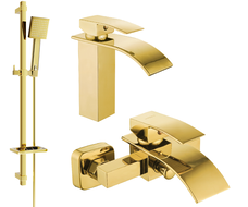 Mexen Aries DQ45 zestaw wannowy, złoty - 744803DQ45-50